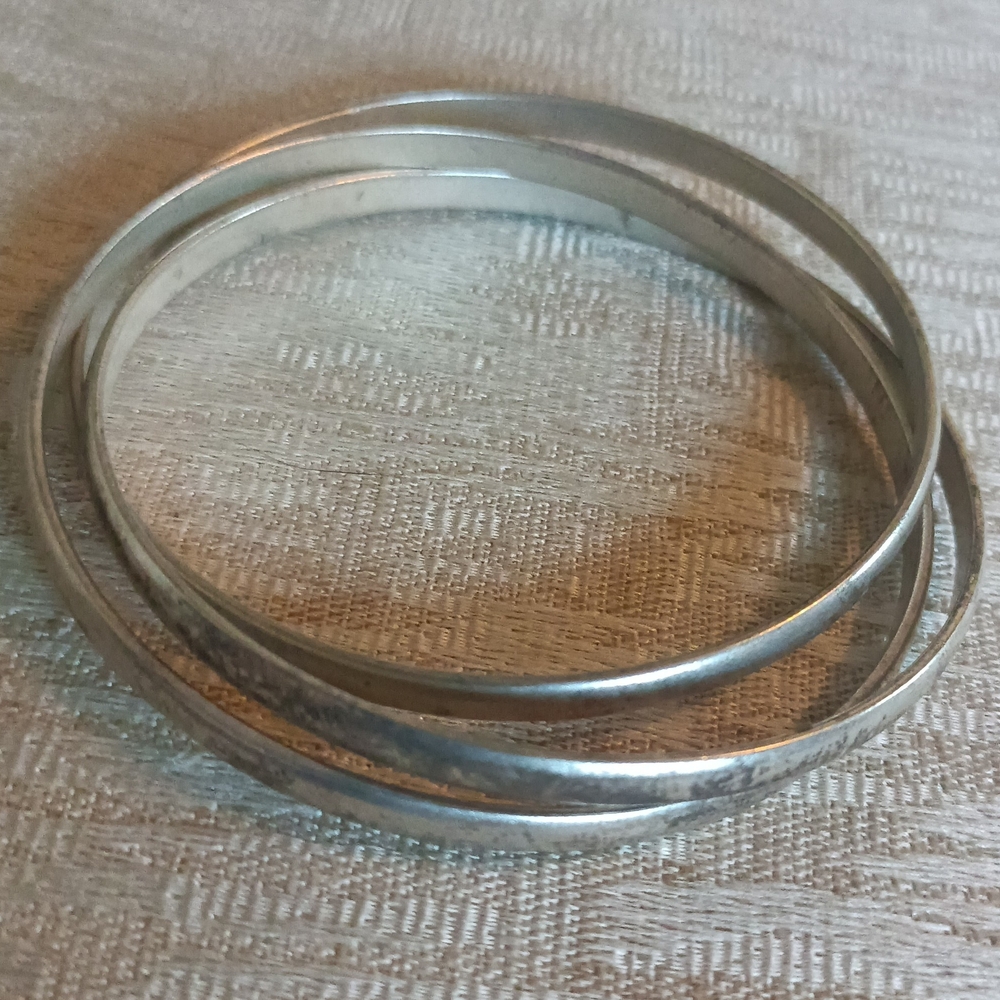 Silver Bangle Bracelets - image 2